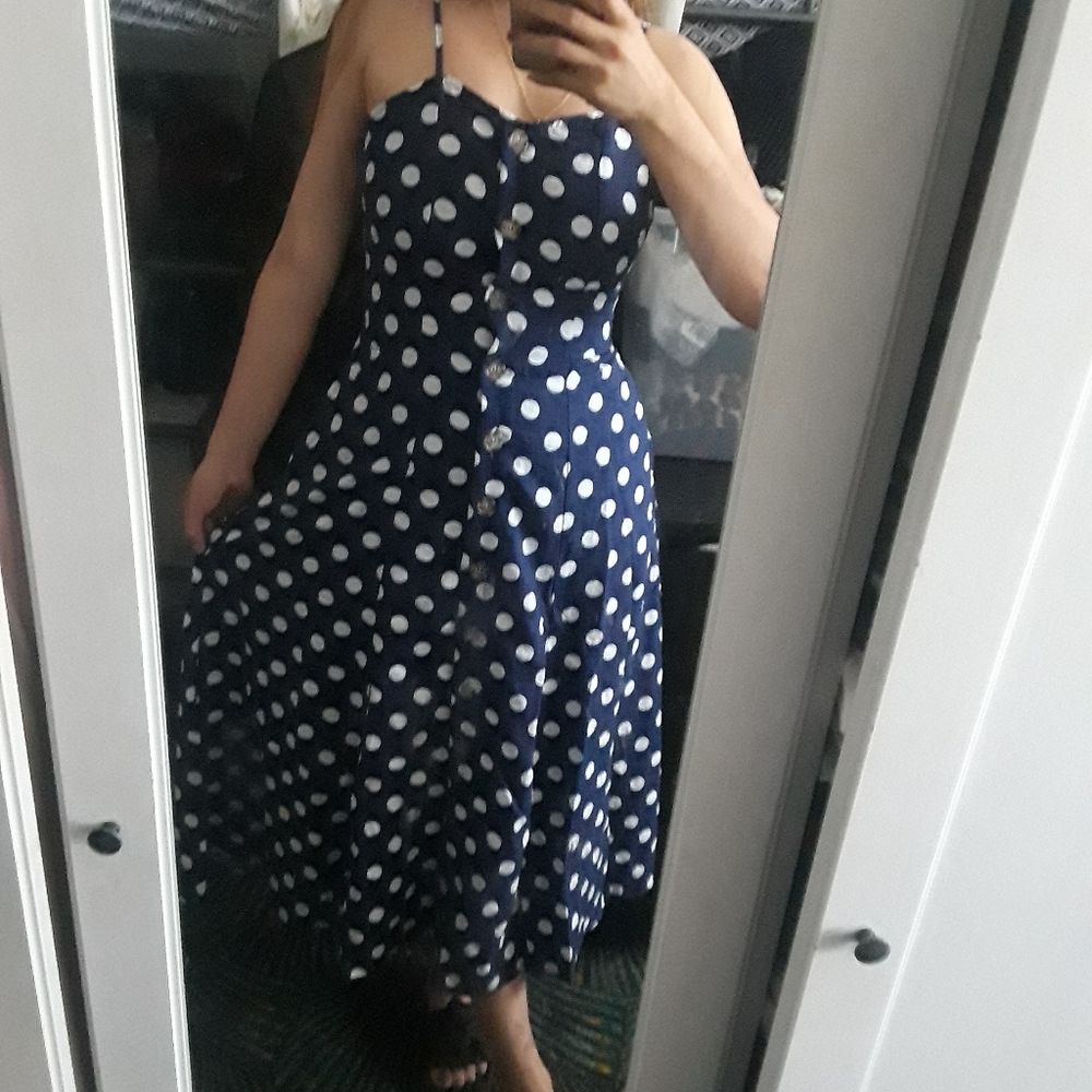 Button Down Polca Dress S